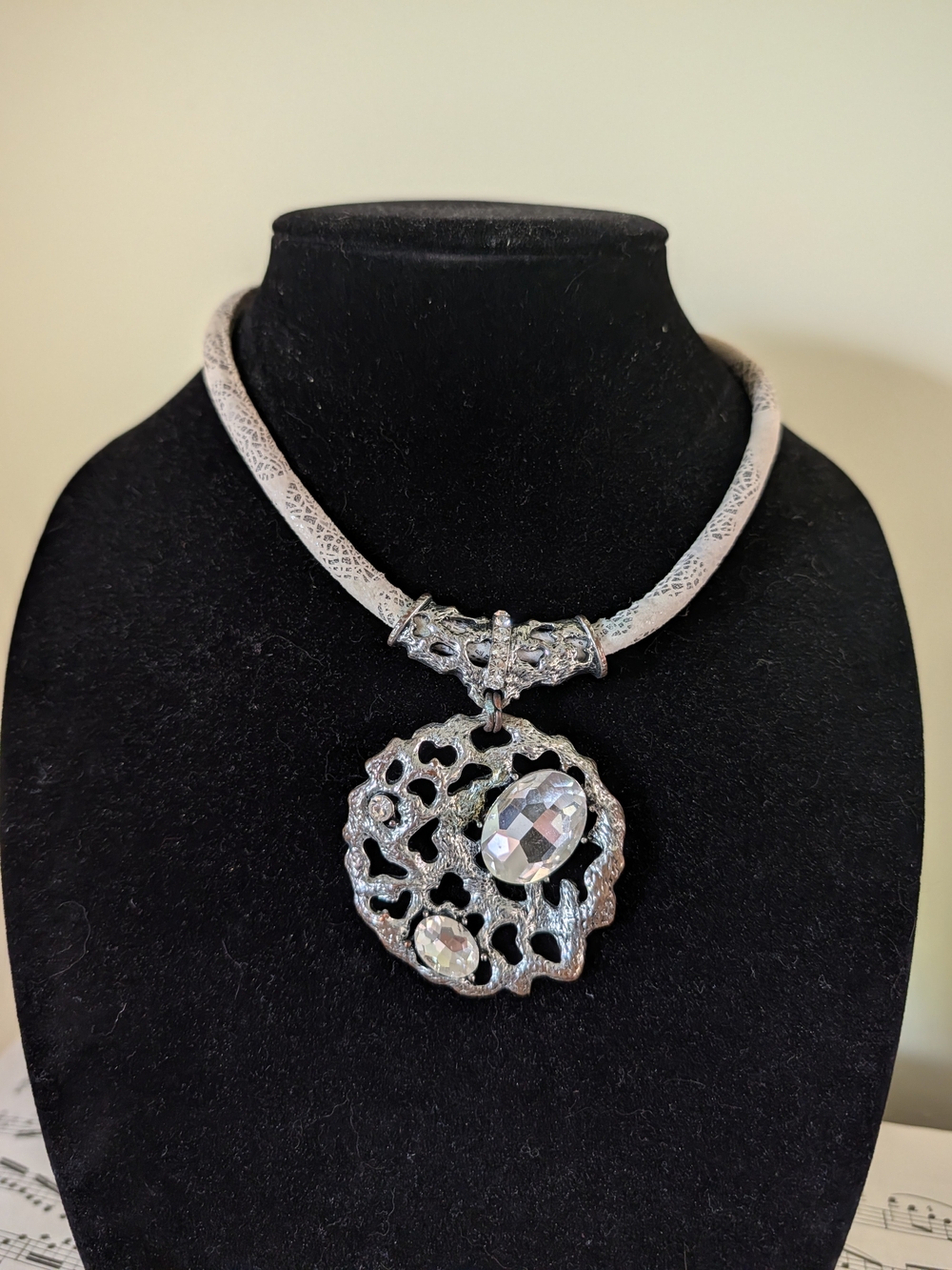 Silver Crystal Pendant Necklace — Women Jewelry